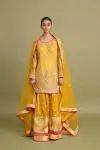 Honey Yellow Tissue-Organza  Sharara Set 