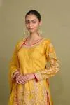 Honey Yellow Tissue-Organza  Sharara Set 