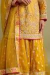 Honey Yellow Tissue-Organza  Sharara Set 