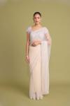 Soft cream net saree 