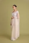 Soft cream net saree