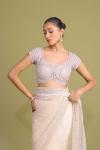 Soft cream net saree 