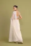 Soft cream net saree
