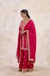 Cranberry Red Sharara  Set