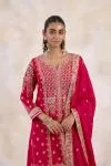 Cranberry Red Sharara  Set