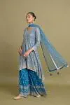 Peacock Blue Sharara Set