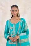 Ocean Mint Satin Sharara Set 