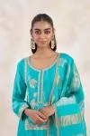 Ocean Mint Satin Sharara Set 