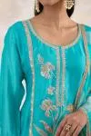 Ocean Mint Satin Sharara Set 