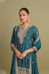 Teal Grey Sharara Set 