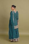 Teal Grey Sharara Set 
