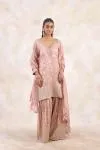 Blushed Sand Tissue Sharara Set 