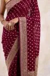 Rich Burgundy Georgette Saree