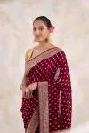 Rich Burgundy Georgette Saree