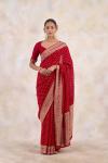 Crimson Flame Georgette Saree