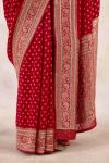 Crimson Flame Georgette Saree