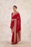 Crimson Flame Georgette Saree