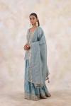 Dusty Ocean Tissue Lehenga Set 