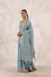 Dusty Ocean Tissue Lehenga Set