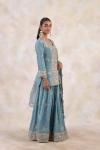 Dusty Ocean Tissue Lehenga Set 