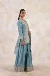 Dusty Ocean Tissue Lehenga Set