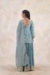 Dusty Ocean Tissue Lehenga Set