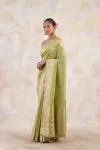 Muted Olive Green Tissue Silk Saree