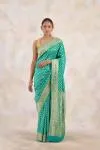 Turquoise Tussar Silk Saree