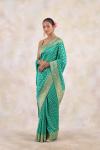 Turquoise Tussar Silk Saree 