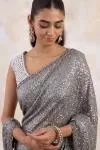 Stone Ash Net Saree