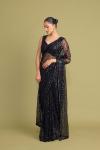 Pure Black Net Saree 
