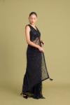 Pure Black Net Saree 