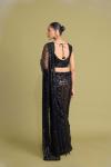 Pure Black Net Saree 