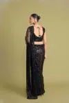 Pure Black Net Saree