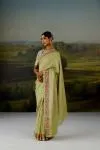 Pistachio Green Georgette Saree