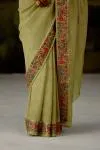 Pistachio Green Georgette Saree
