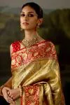 Mustard Gold Tissue Silk Saree