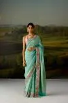 Soft Firozi Georgette Saree