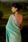 Soft Firozi Georgette Saree