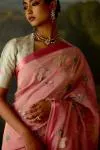 Coral Pink Tissue Saree