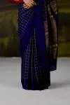 Navy Blue Mysore Crepe Saree