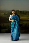 Peacock Blue Kanjivaram Silk Saree