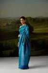 Peacock Blue Kanjivaram Silk Saree