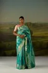 Turquoise Kanjivaram Saree