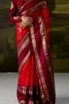 Cherry Red Kanjivaram Saree