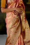 Salmon Pink Uppada Tissue Silk Saree