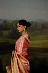 Salmon Pink Uppada Tissue Silk Saree