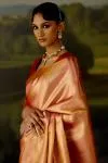 Orange Gold Tissue Silk Saree