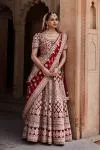 Maroon Embroidered Bridal Lehenga