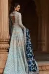 Aqua Embroidered Trail Gown